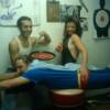 Mark as Wolverine, Mike M as Superman and Guinivere as Barbarella on Superhero theme night
